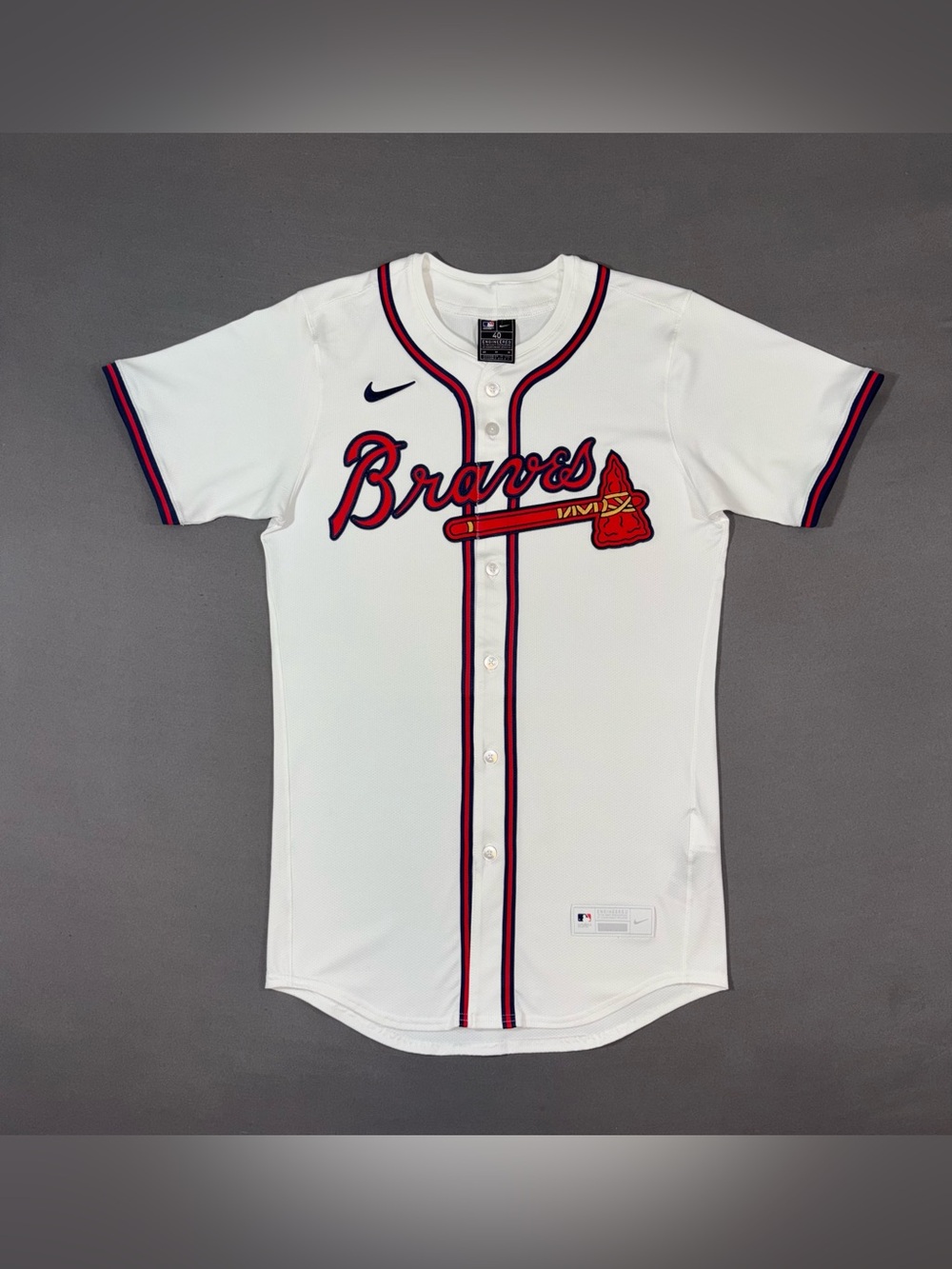 Men’s Nike Atlanta Braves MLB Authentic Jersey White Size MEDIUM